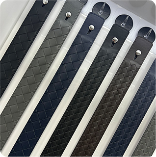 Dark woven leather custom belt series