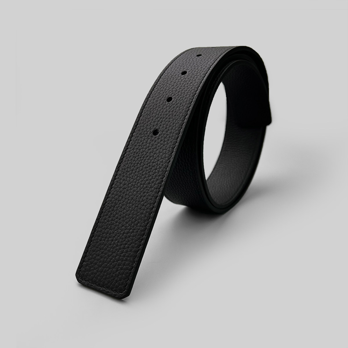 Black pebble grain leather replacement belt strap